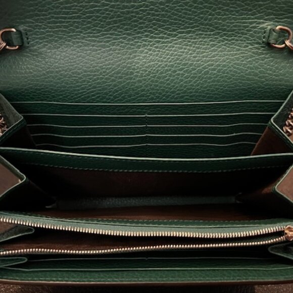 Gucci Dionysus Green Leather Wallet on Chain WOC w/ Dust Bag Auth - Picture 7 of 10